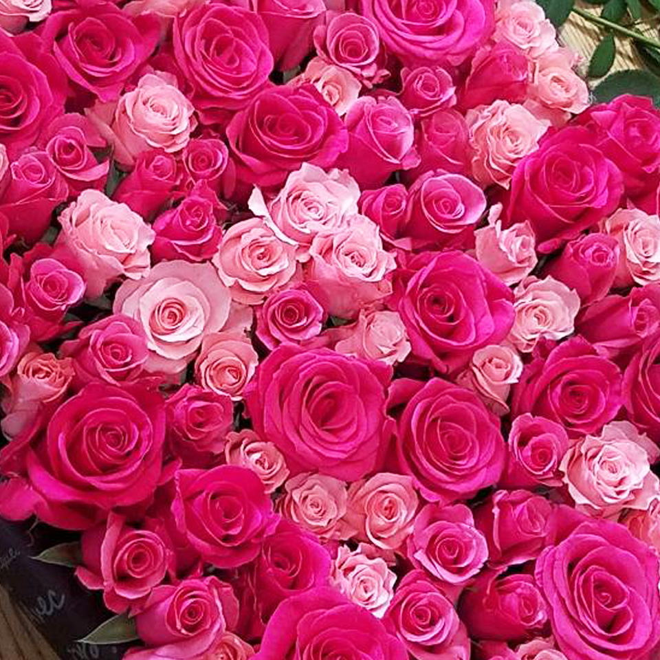 バラのテーブル