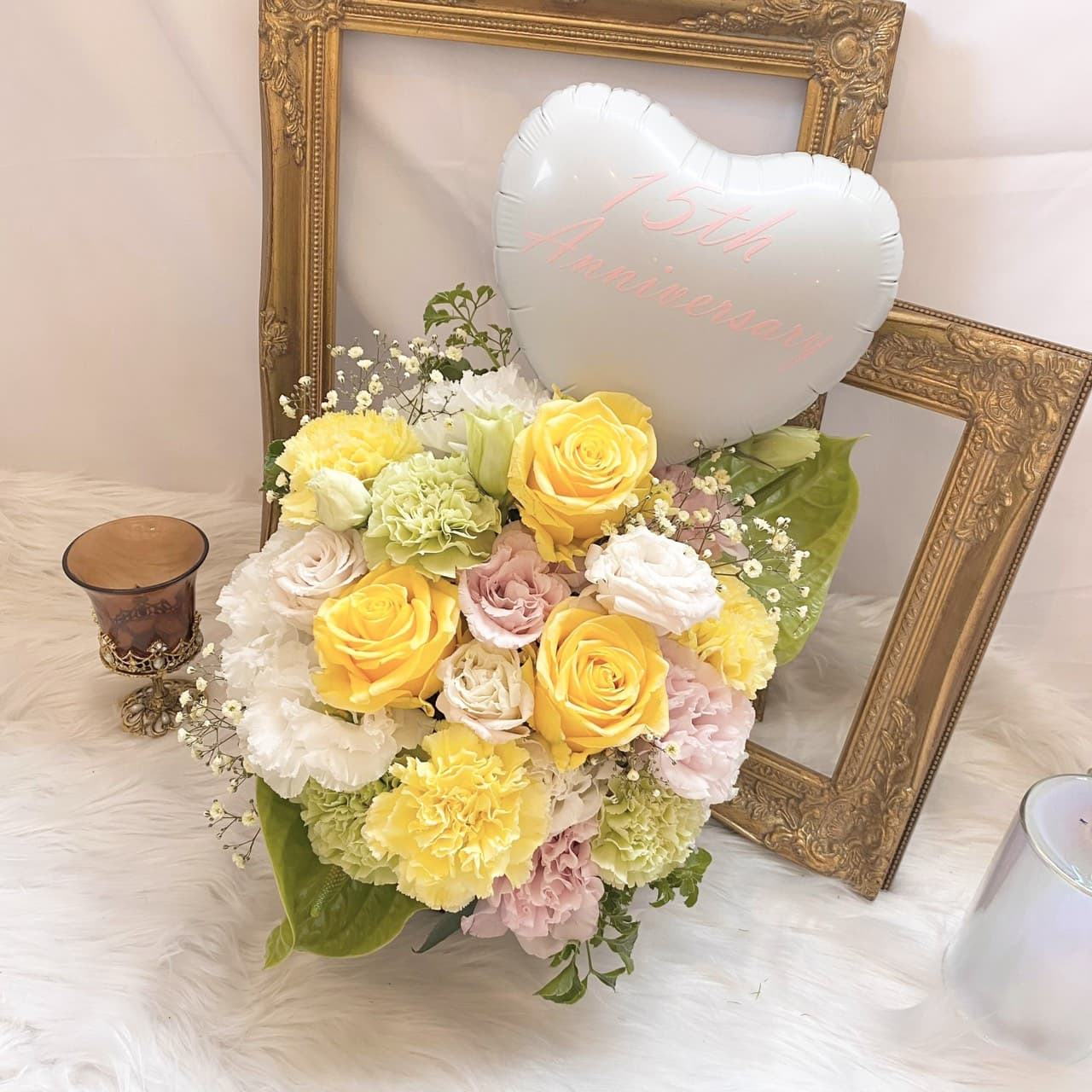 バルーン入りパステルアレンジ（macaron）