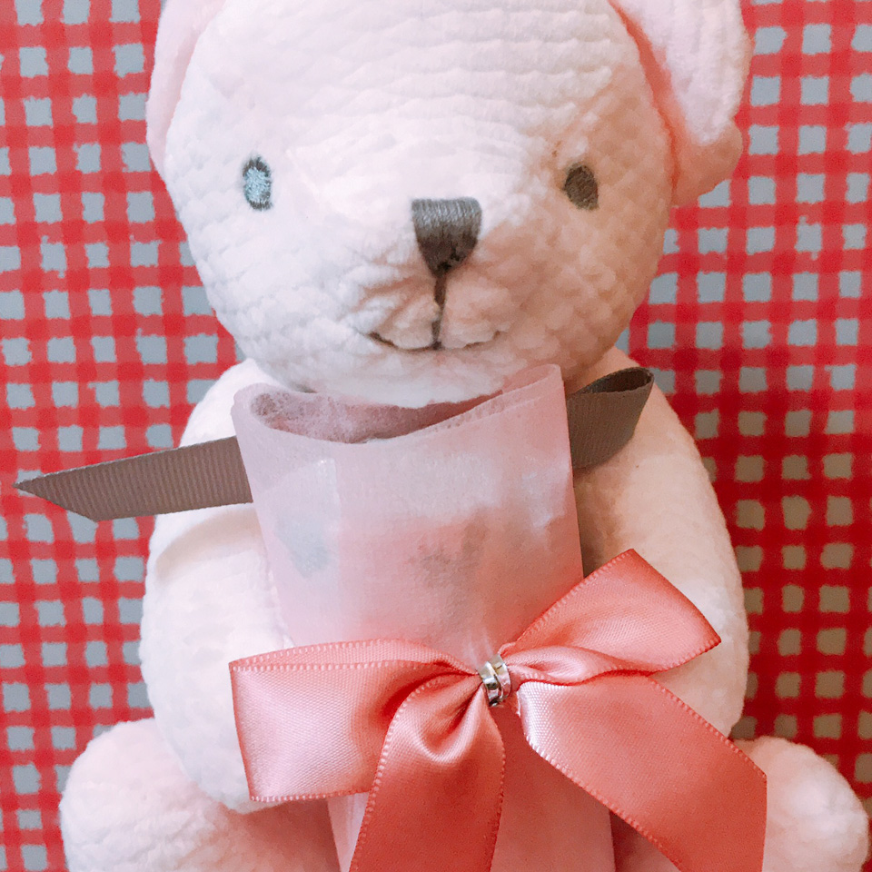 ピンクベアおむつケーキイメージ