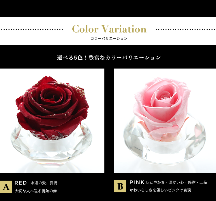 プリザーブドフラワー ダイヤモンドローズボックス 商品の特徴