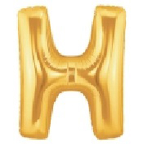 【MOJ08】文字バルーン（ゴールド）『H』