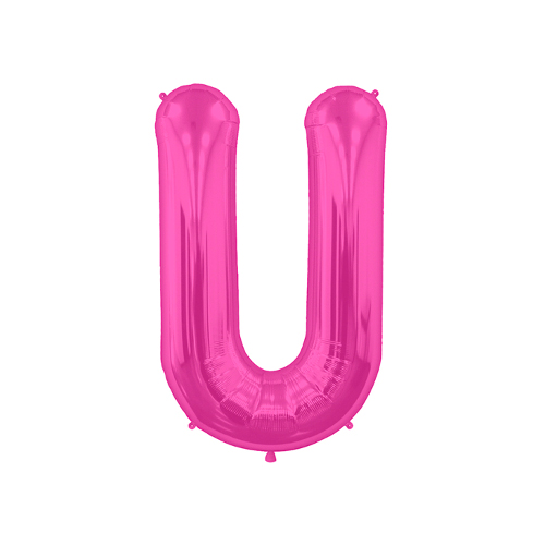 【MOJ104】文字バルーン（ピンク）『U』