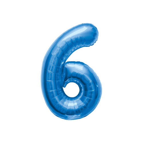 文字バルーン（ブルー）『6』