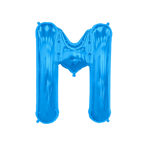 【MOJ132】文字バルーン（ブルー）『M』