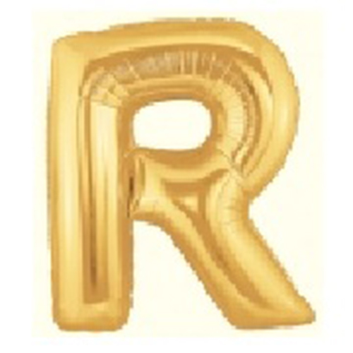 【MOJ18】文字バルーン（ゴールド）『R』