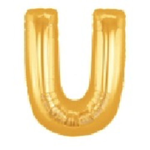 【MOJ21】文字バルーン（ゴールド）『U』