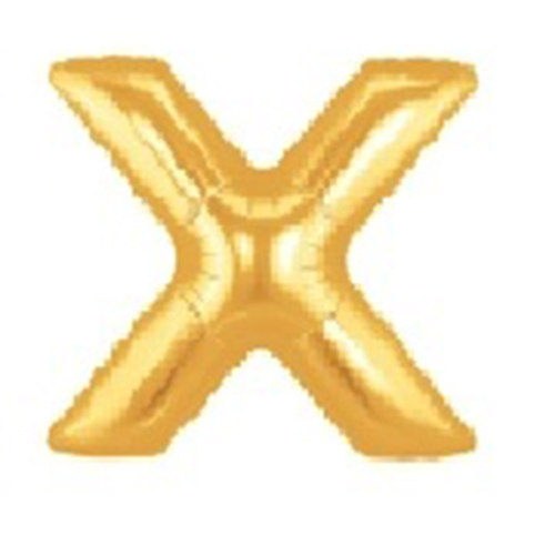 【MOJ24】文字バルーン（ゴールド）『X』