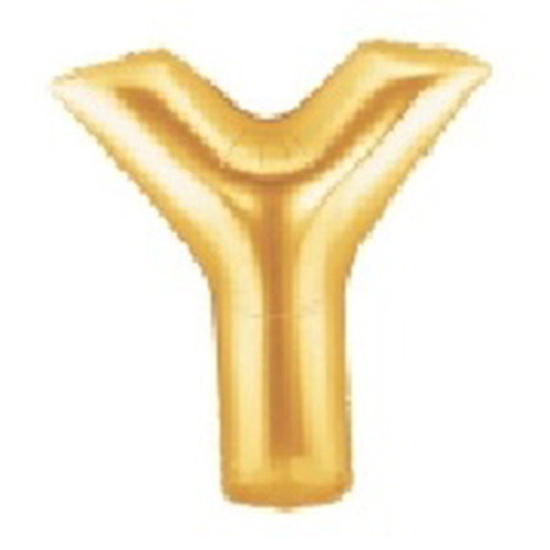 【MOJ25】文字バルーン（ゴールド）『Y』
