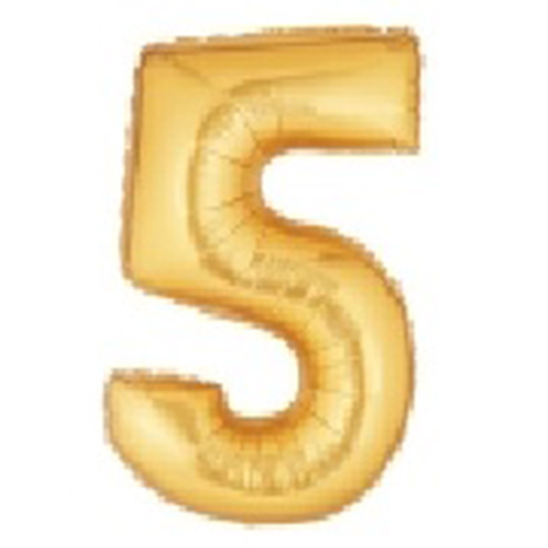 【MOJ31】文字バルーン（ゴールド）『5』