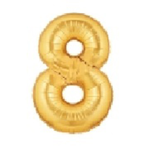 【MOJ34】文字バルーン（ゴールド）『8』