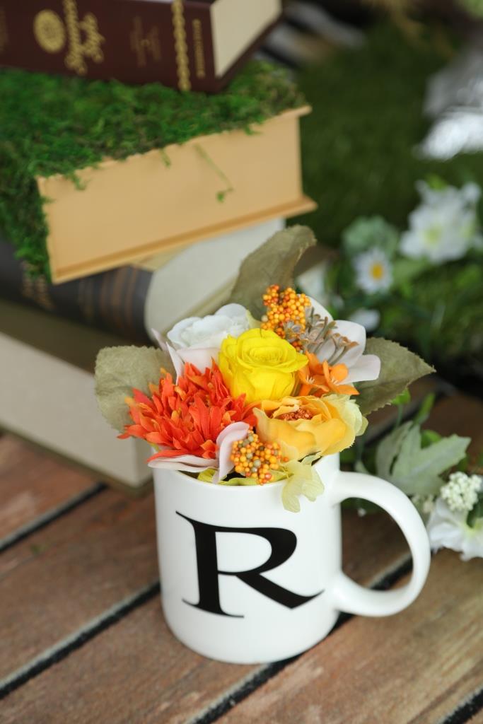 イニシャルマグカップフワラー（イエロー）