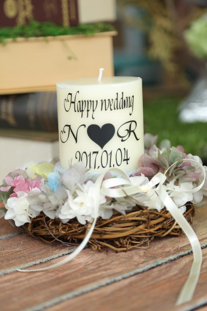 メッセージキャンドルリースフラワーセット（Mimi）